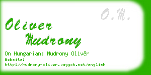 oliver mudrony business card